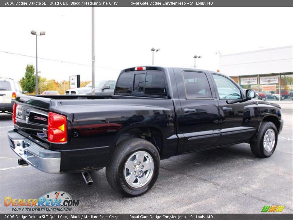 2006 Dodge Dakota SLT Quad Cab Black / Medium Slate Gray Photo #3