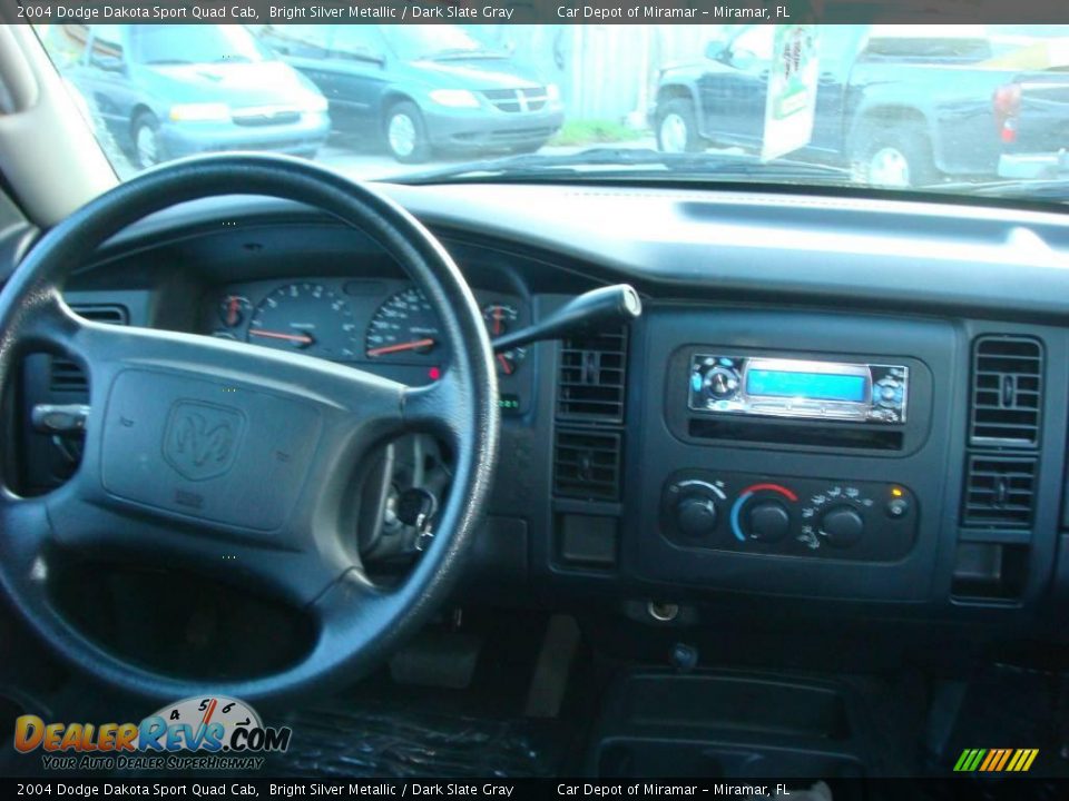 2004 Dodge Dakota Sport Quad Cab Bright Silver Metallic / Dark Slate Gray Photo #14