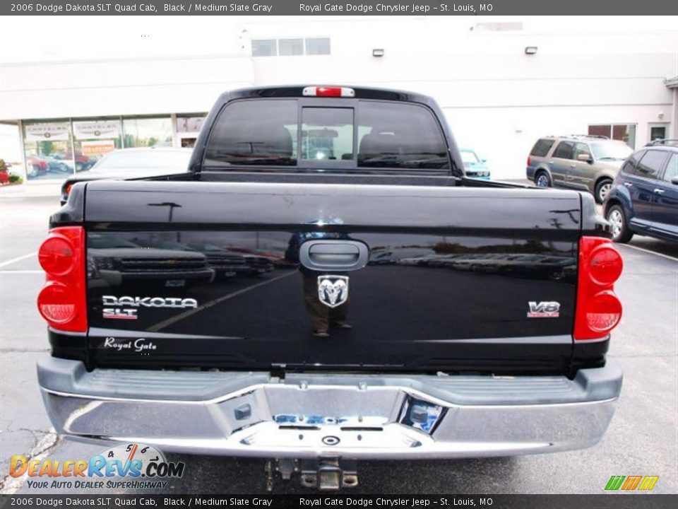 2006 Dodge Dakota SLT Quad Cab Black / Medium Slate Gray Photo #6