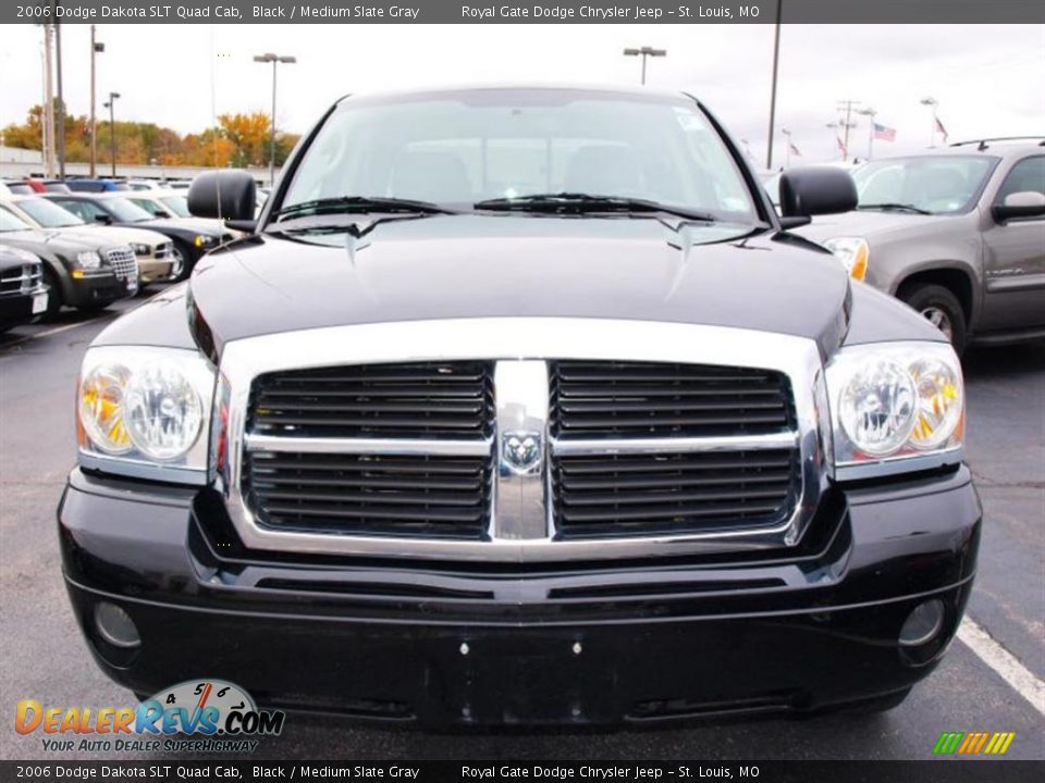 2006 Dodge Dakota SLT Quad Cab Black / Medium Slate Gray Photo #8