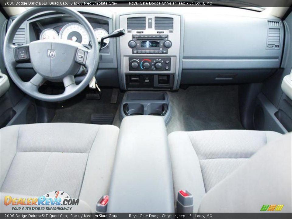 2006 Dodge Dakota SLT Quad Cab Black / Medium Slate Gray Photo #10