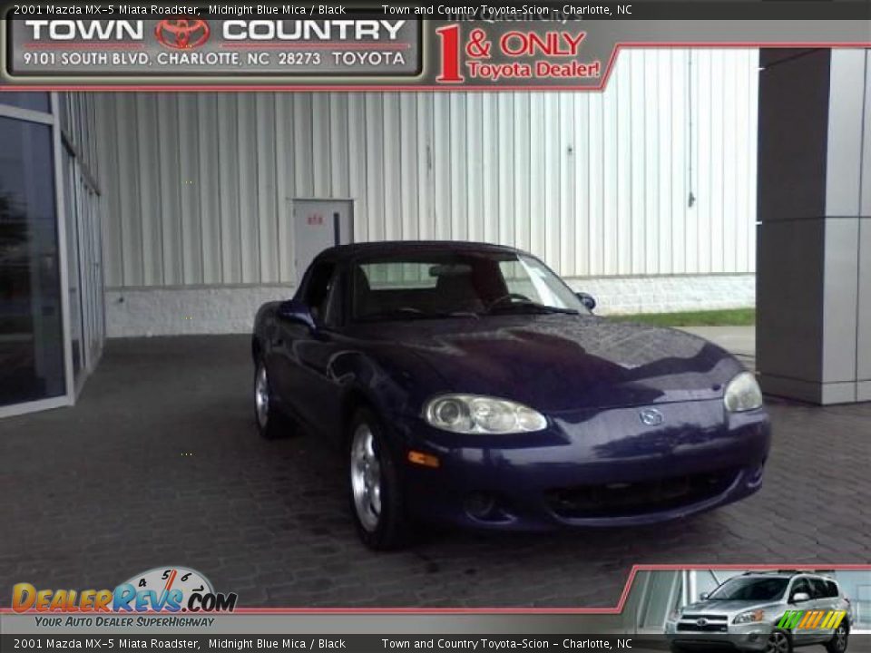 2001 Mazda MX-5 Miata Roadster Midnight Blue Mica / Black Photo #1