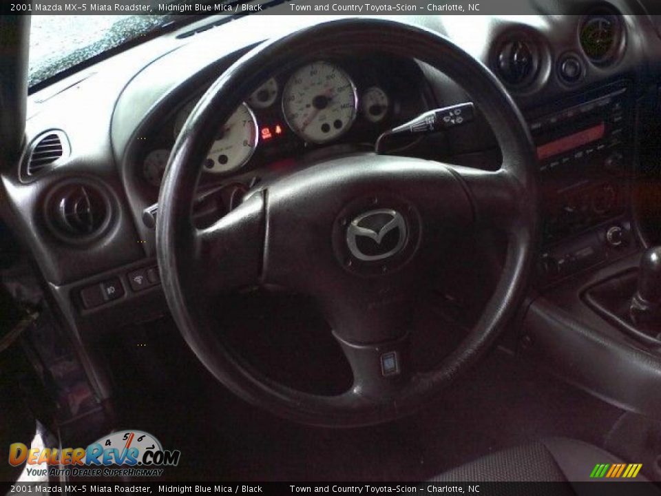 2001 Mazda MX-5 Miata Roadster Midnight Blue Mica / Black Photo #10