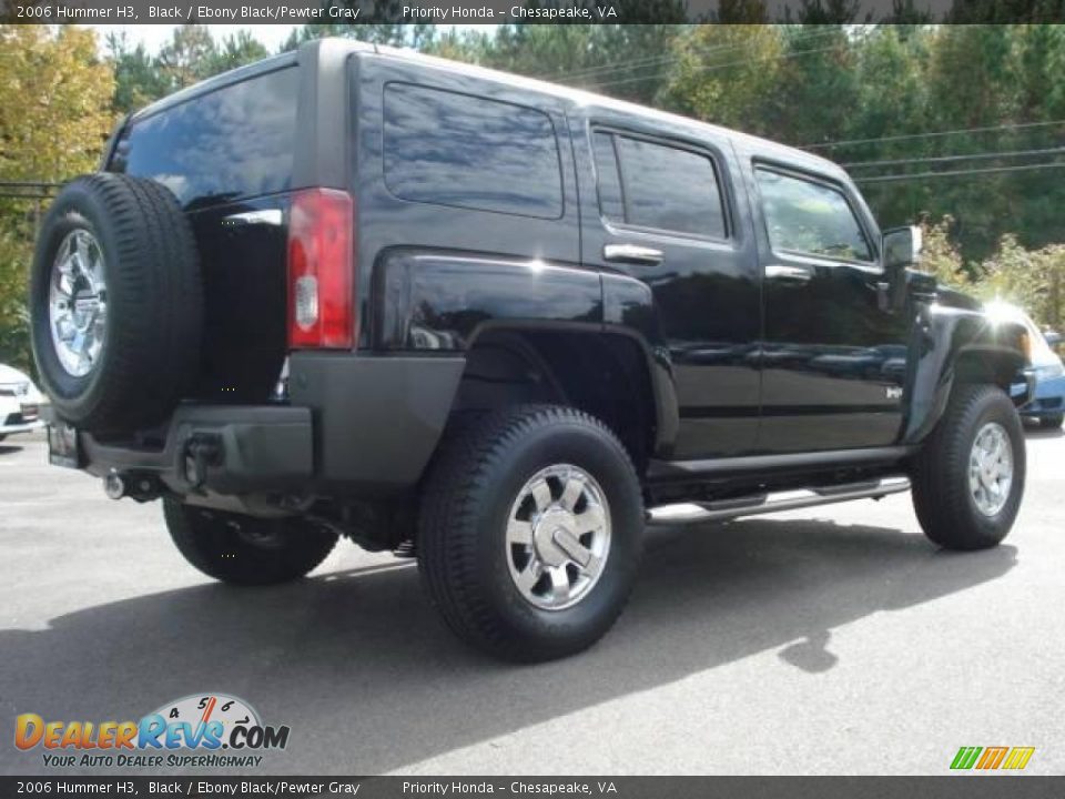 2006 Hummer H3 Black / Ebony Black/Pewter Gray Photo #6