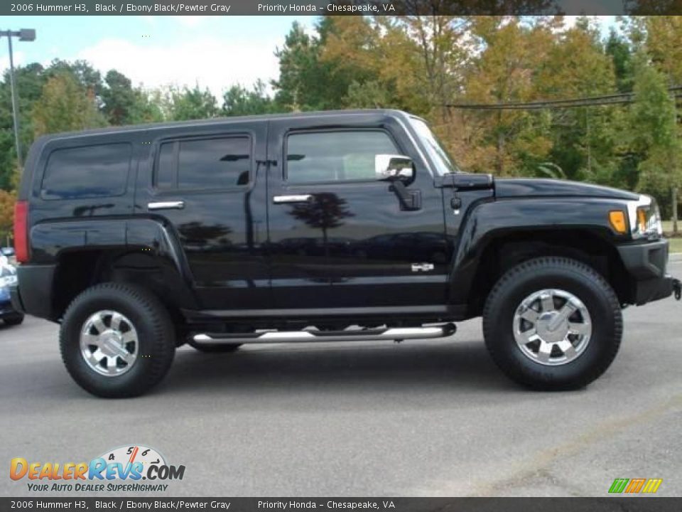 2006 Hummer H3 Black / Ebony Black/Pewter Gray Photo #7
