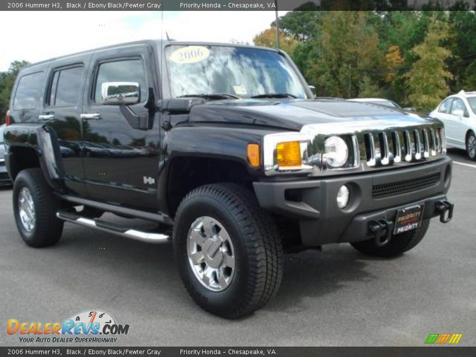 2006 Hummer H3 Black / Ebony Black/Pewter Gray Photo #8