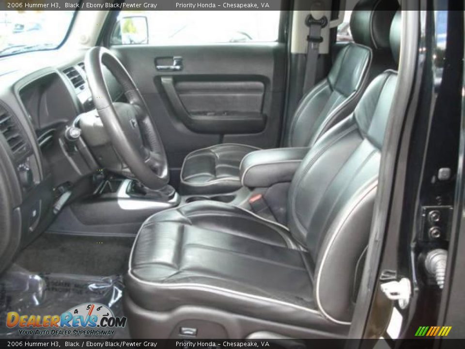 2006 Hummer H3 Black / Ebony Black/Pewter Gray Photo #10