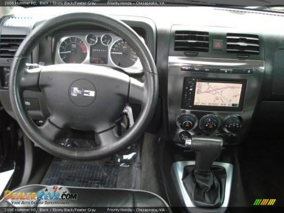2006 Hummer H3 Black / Ebony Black/Pewter Gray Photo #14