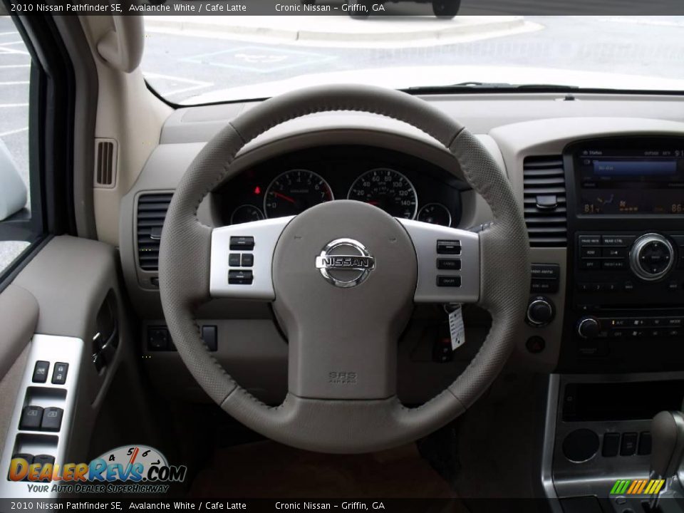 2010 Nissan Pathfinder SE Avalanche White / Cafe Latte Photo #11