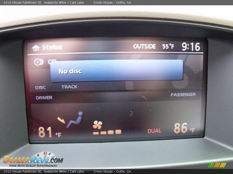 2010 Nissan Pathfinder SE Avalanche White / Cafe Latte Photo #13