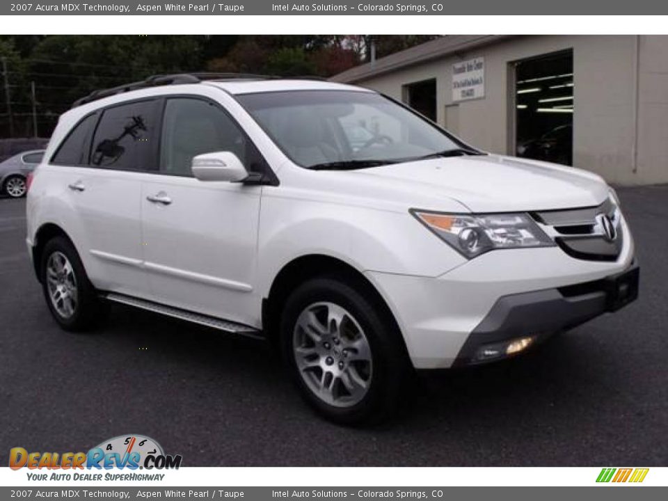 2007 Acura MDX Technology Aspen White Pearl / Taupe Photo #2