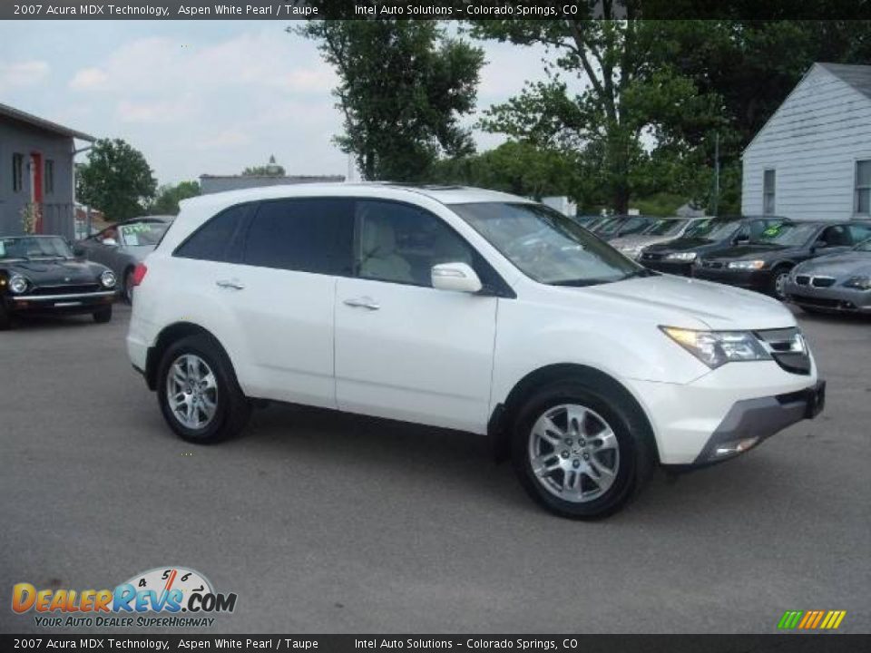 2007 Acura MDX Technology Aspen White Pearl / Taupe Photo #4