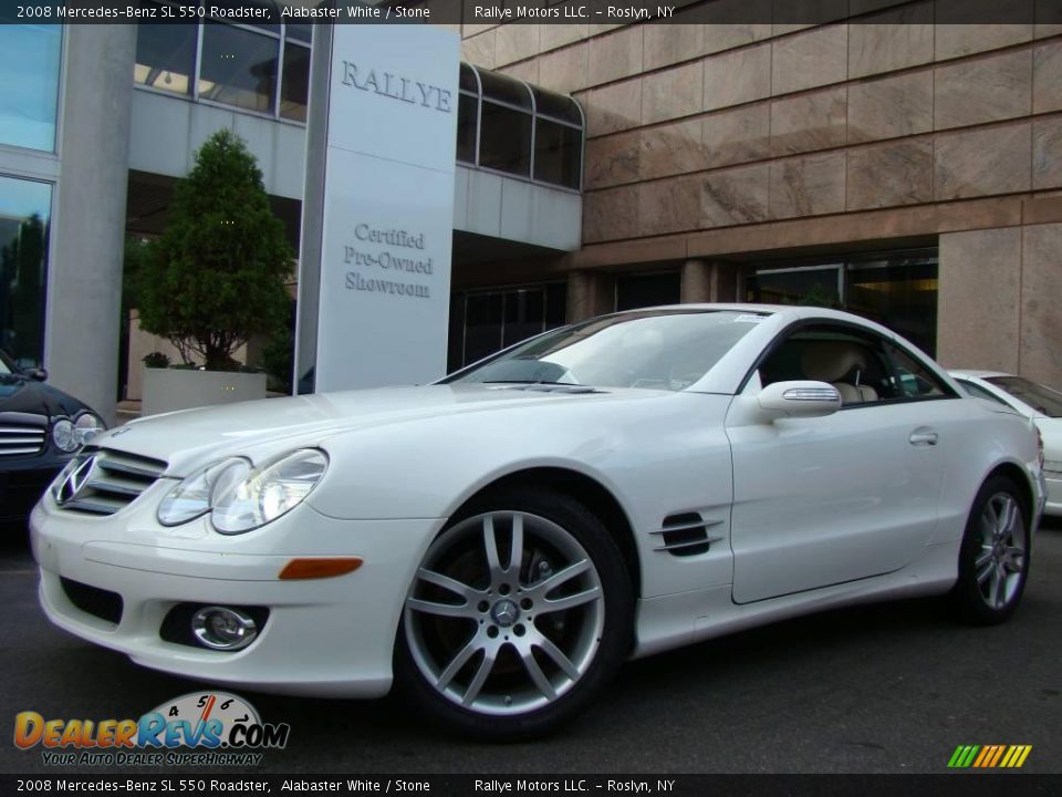 2008 Mercedes-Benz SL 550 Roadster Alabaster White / Stone Photo #1