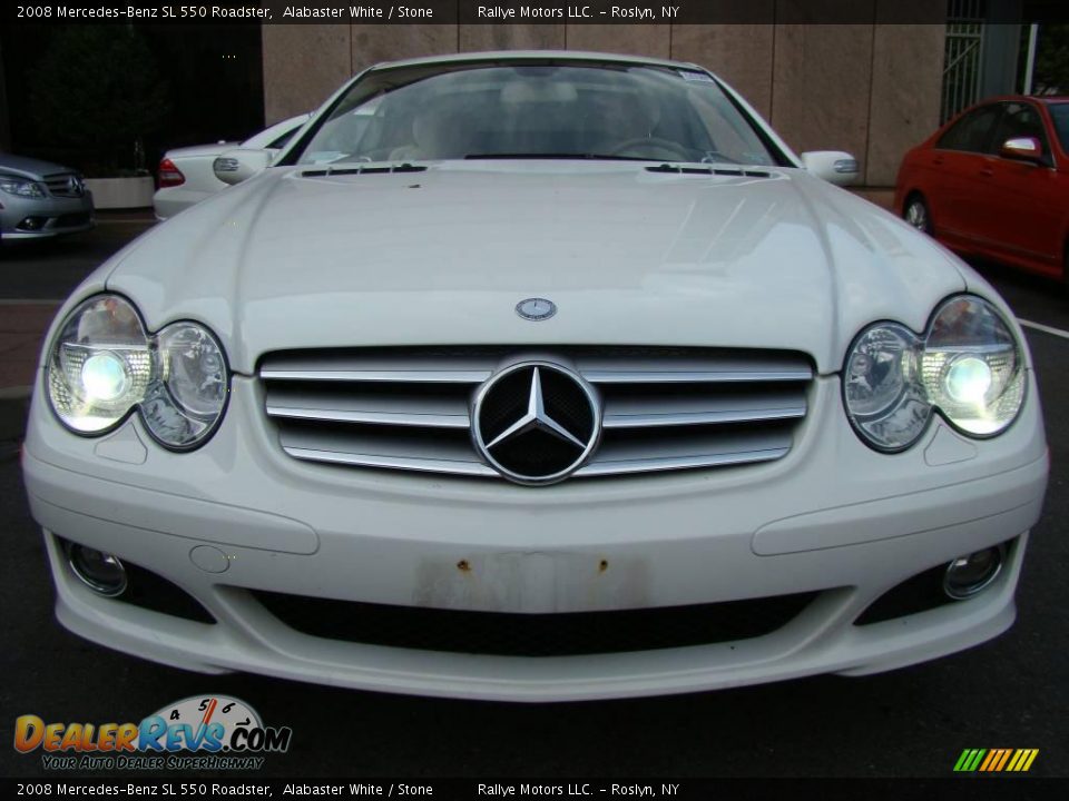2008 Mercedes-Benz SL 550 Roadster Alabaster White / Stone Photo #2