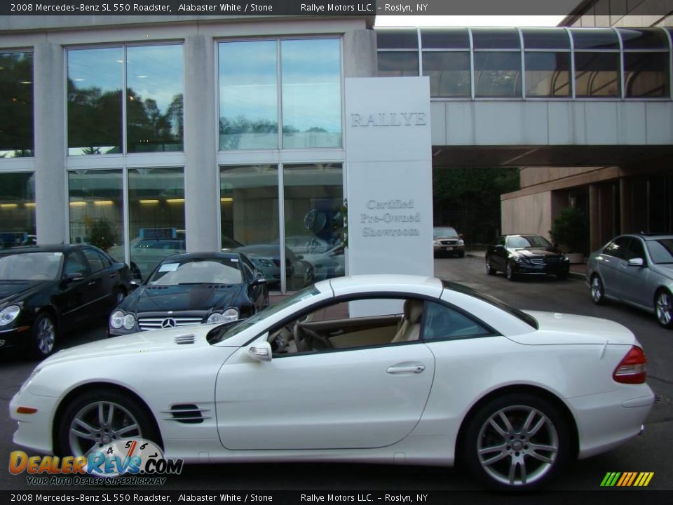 2008 Mercedes-Benz SL 550 Roadster Alabaster White / Stone Photo #3