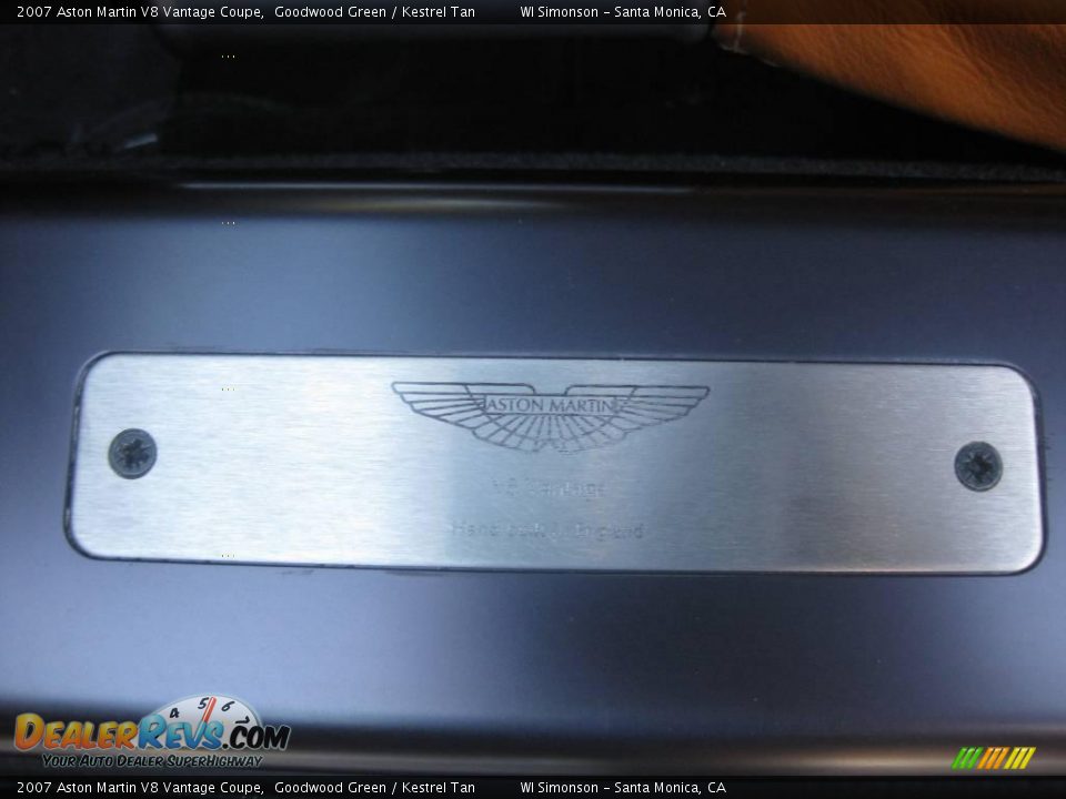 2007 Aston Martin V8 Vantage Coupe Goodwood Green / Kestrel Tan Photo #13