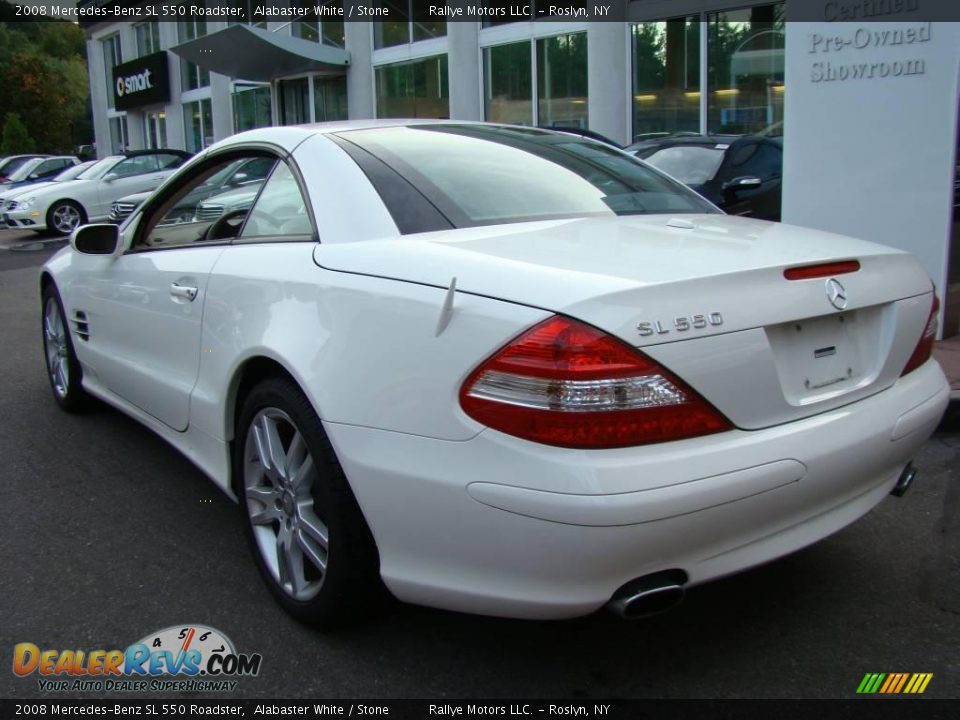 2008 Mercedes-Benz SL 550 Roadster Alabaster White / Stone Photo #4