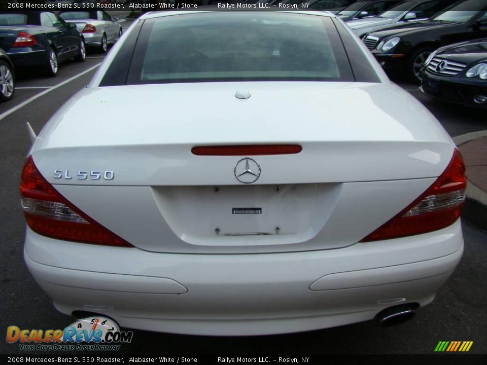 2008 Mercedes-Benz SL 550 Roadster Alabaster White / Stone Photo #5