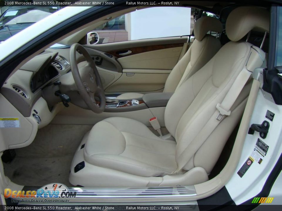 2008 Mercedes-Benz SL 550 Roadster Alabaster White / Stone Photo #8