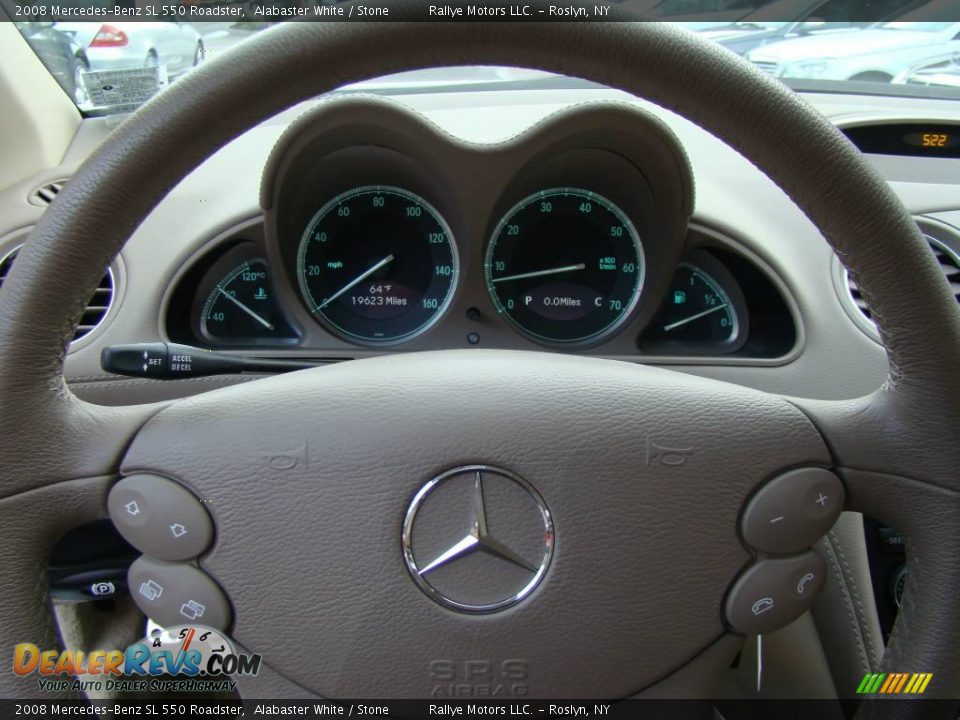 2008 Mercedes-Benz SL 550 Roadster Alabaster White / Stone Photo #10