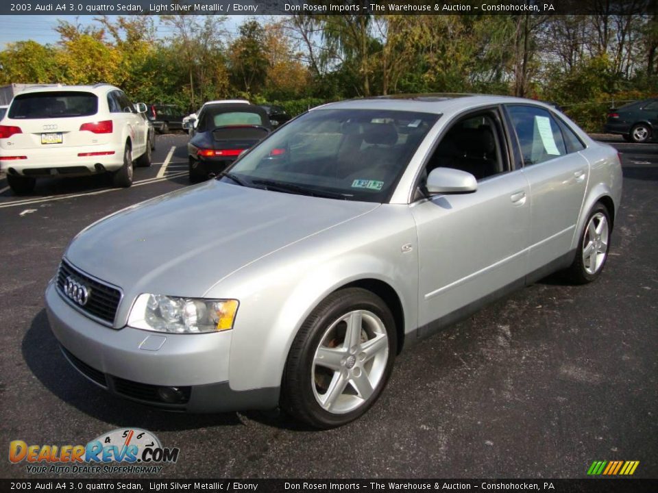 2003 Audi A4 3.0 quattro Sedan Light Silver Metallic / Ebony Photo #1