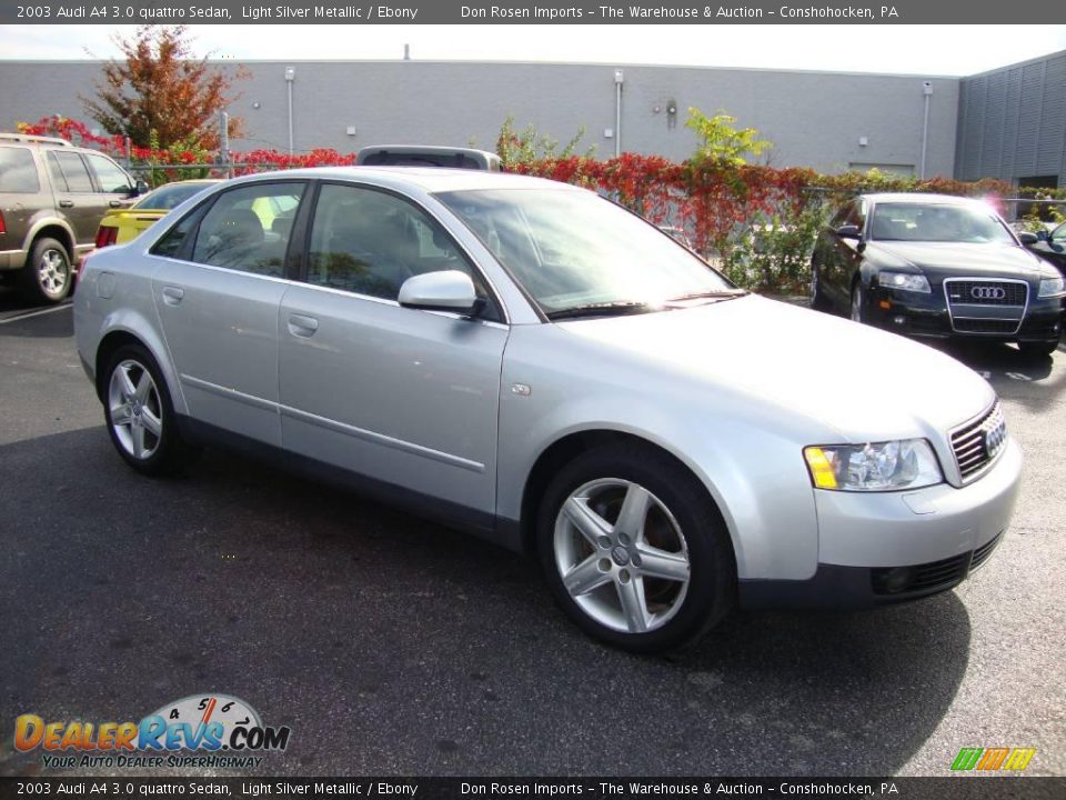 2003 Audi A4 3.0 quattro Sedan Light Silver Metallic / Ebony Photo #5