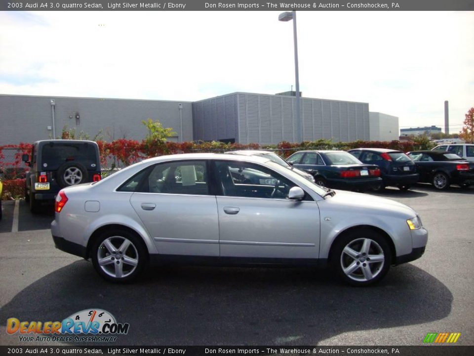 2003 Audi A4 3.0 quattro Sedan Light Silver Metallic / Ebony Photo #6