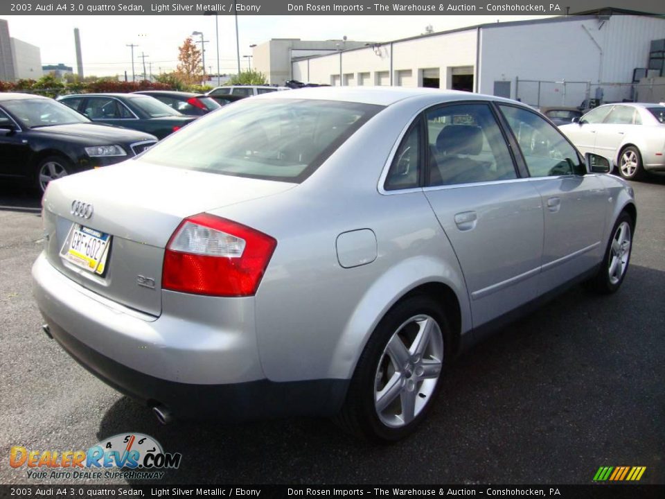 2003 Audi A4 3.0 quattro Sedan Light Silver Metallic / Ebony Photo #7