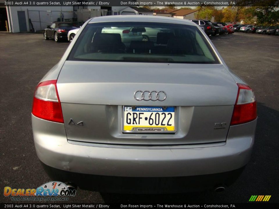 2003 Audi A4 3.0 quattro Sedan Light Silver Metallic / Ebony Photo #8