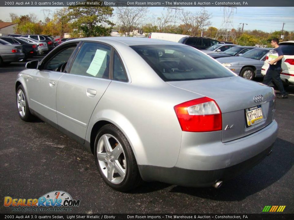 2003 Audi A4 3.0 quattro Sedan Light Silver Metallic / Ebony Photo #9