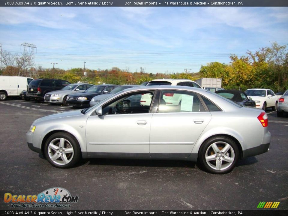 2003 Audi A4 3.0 quattro Sedan Light Silver Metallic / Ebony Photo #10