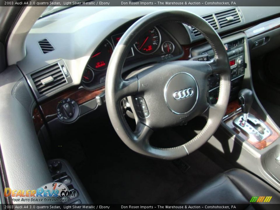 2003 Audi A4 3.0 quattro Sedan Light Silver Metallic / Ebony Photo #11