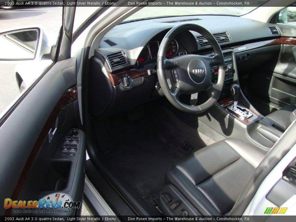 2003 Audi A4 3.0 quattro Sedan Light Silver Metallic / Ebony Photo #12