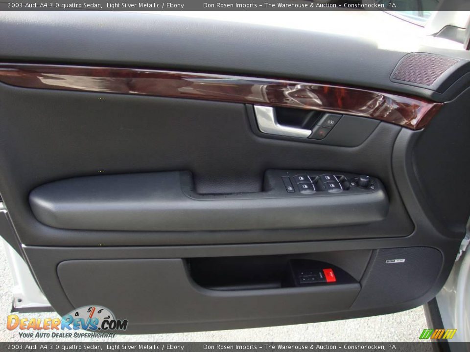 2003 Audi A4 3.0 quattro Sedan Light Silver Metallic / Ebony Photo #13