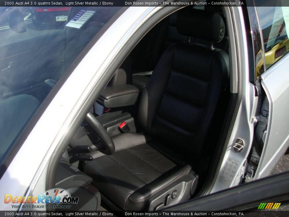 2003 Audi A4 3.0 quattro Sedan Light Silver Metallic / Ebony Photo #16