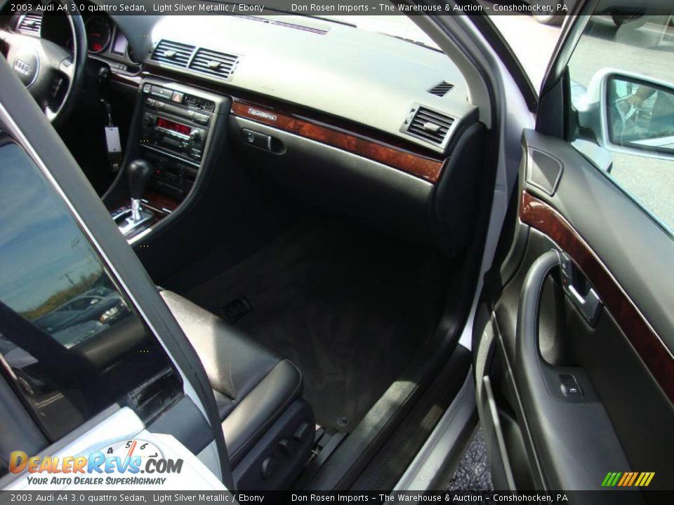 2003 Audi A4 3.0 quattro Sedan Light Silver Metallic / Ebony Photo #18