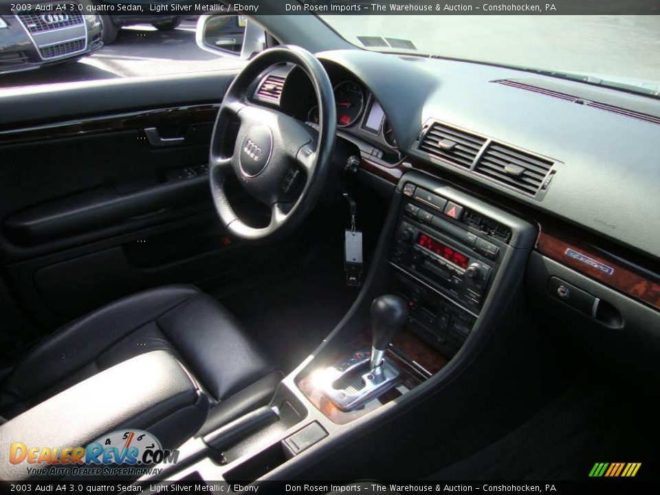 2003 Audi A4 3.0 quattro Sedan Light Silver Metallic / Ebony Photo #19