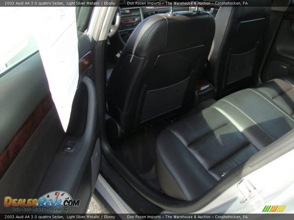 2003 Audi A4 3.0 quattro Sedan Light Silver Metallic / Ebony Photo #22