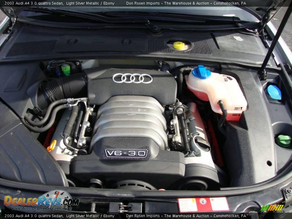 2003 Audi A4 3.0 quattro Sedan Light Silver Metallic / Ebony Photo #25