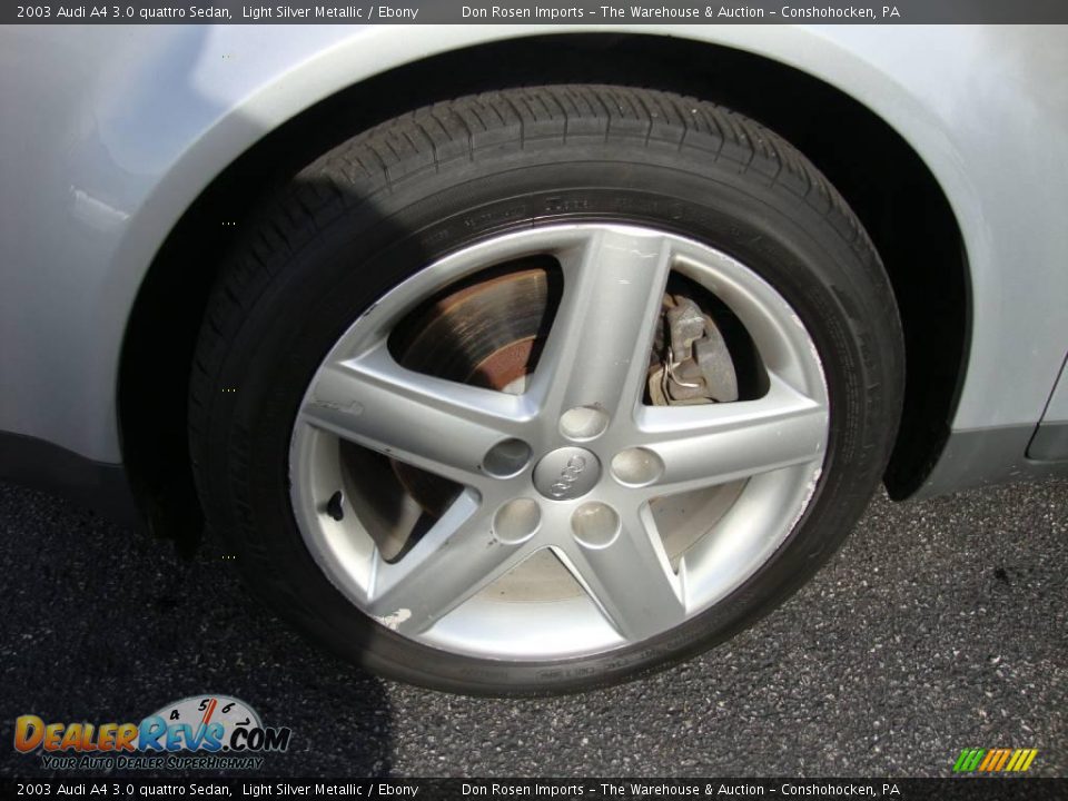 2003 Audi A4 3.0 quattro Sedan Light Silver Metallic / Ebony Photo #31