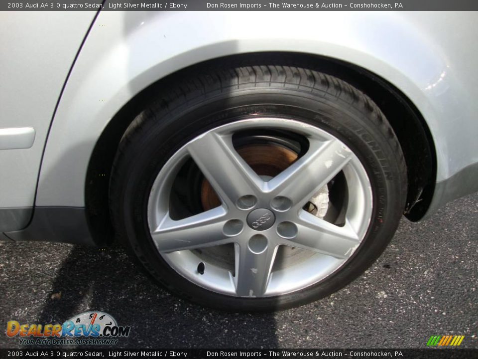 2003 Audi A4 3.0 quattro Sedan Light Silver Metallic / Ebony Photo #32