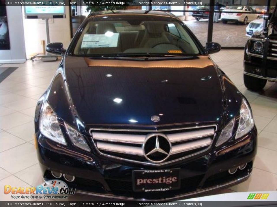 2010 Mercedes-Benz E 350 Coupe Capri Blue Metallic / Almond Beige Photo #2