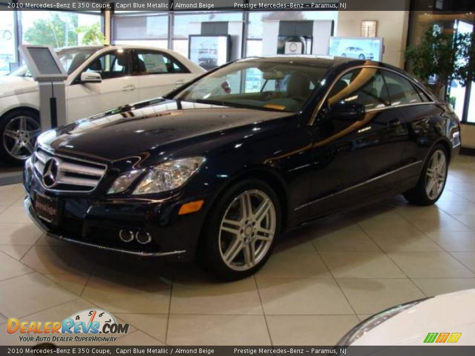 2010 Mercedes-Benz E 350 Coupe Capri Blue Metallic / Almond Beige Photo #3