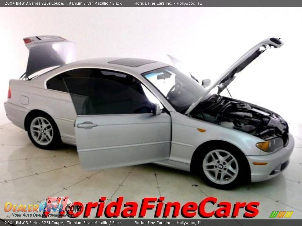 2004 BMW 3 Series 325i Coupe Titanium Silver Metallic / Black Photo #7