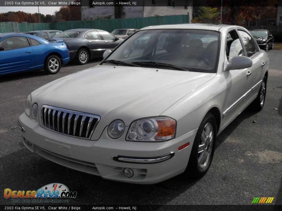 2003 Kia Optima SE V6 Clear White / Beige Photo #2