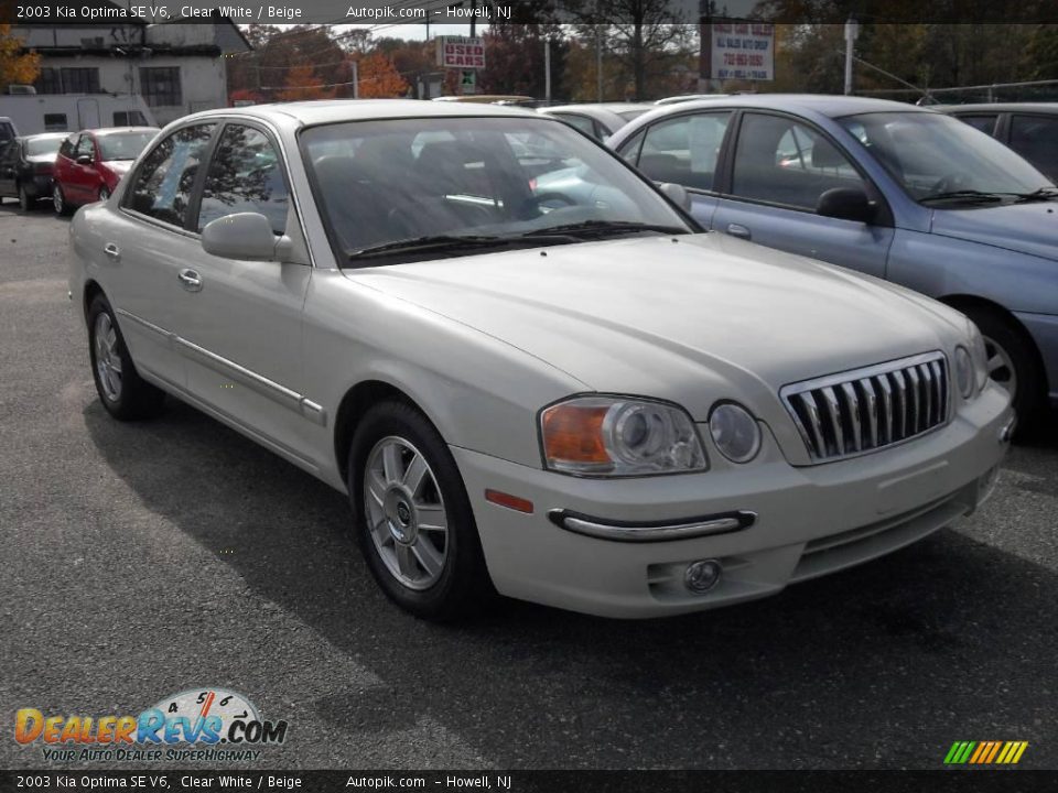 2003 Kia Optima SE V6 Clear White / Beige Photo #3