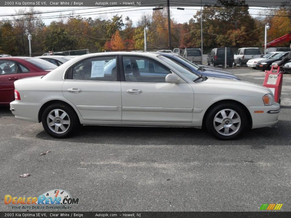 2003 Kia Optima SE V6 Clear White / Beige Photo #4