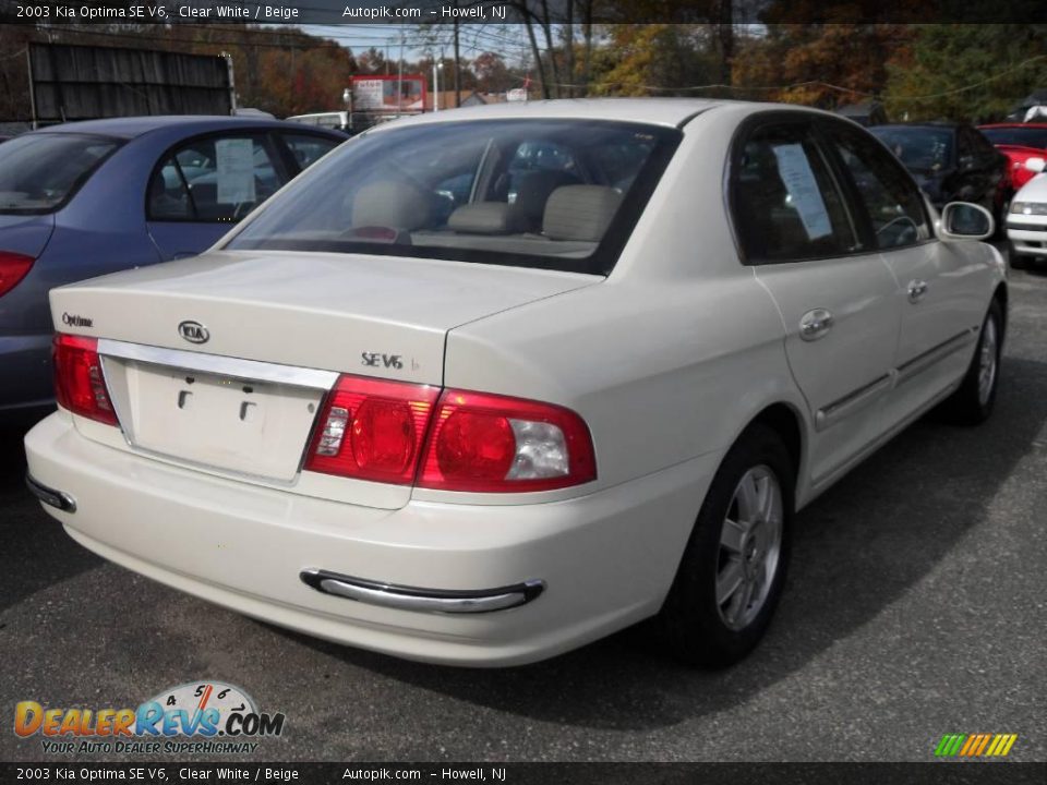 2003 Kia Optima SE V6 Clear White / Beige Photo #5