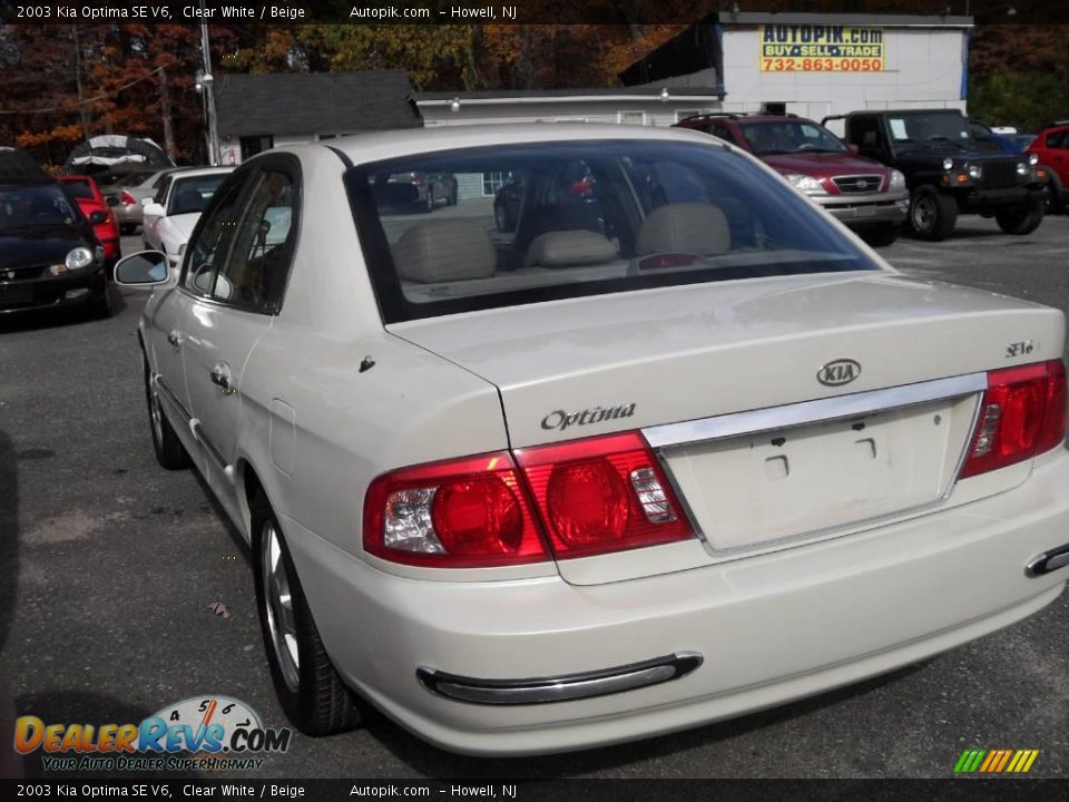 2003 Kia Optima SE V6 Clear White / Beige Photo #7