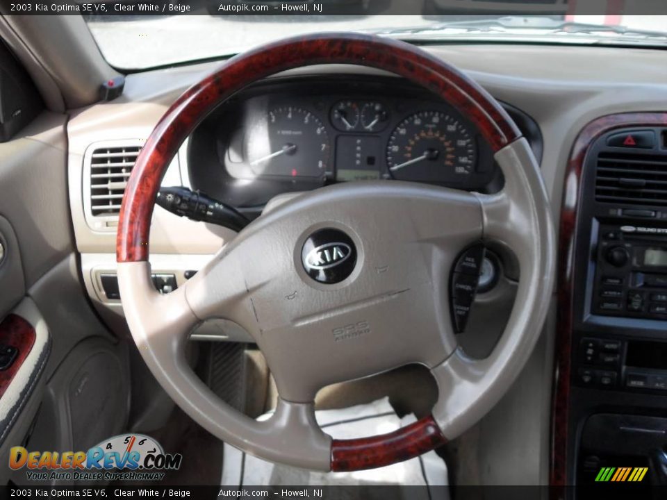 2003 Kia Optima SE V6 Clear White / Beige Photo #14
